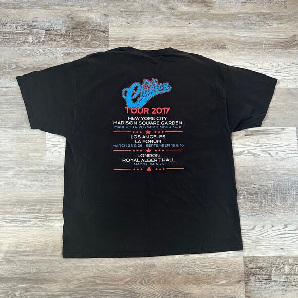 Eric Clapton Tour Tee Black Cotton 2017 Concert Graphic Shirt XL Hanes - Picture 3 of 6